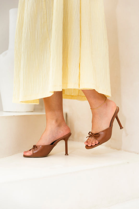 Tamanco Lacinho Caramelo