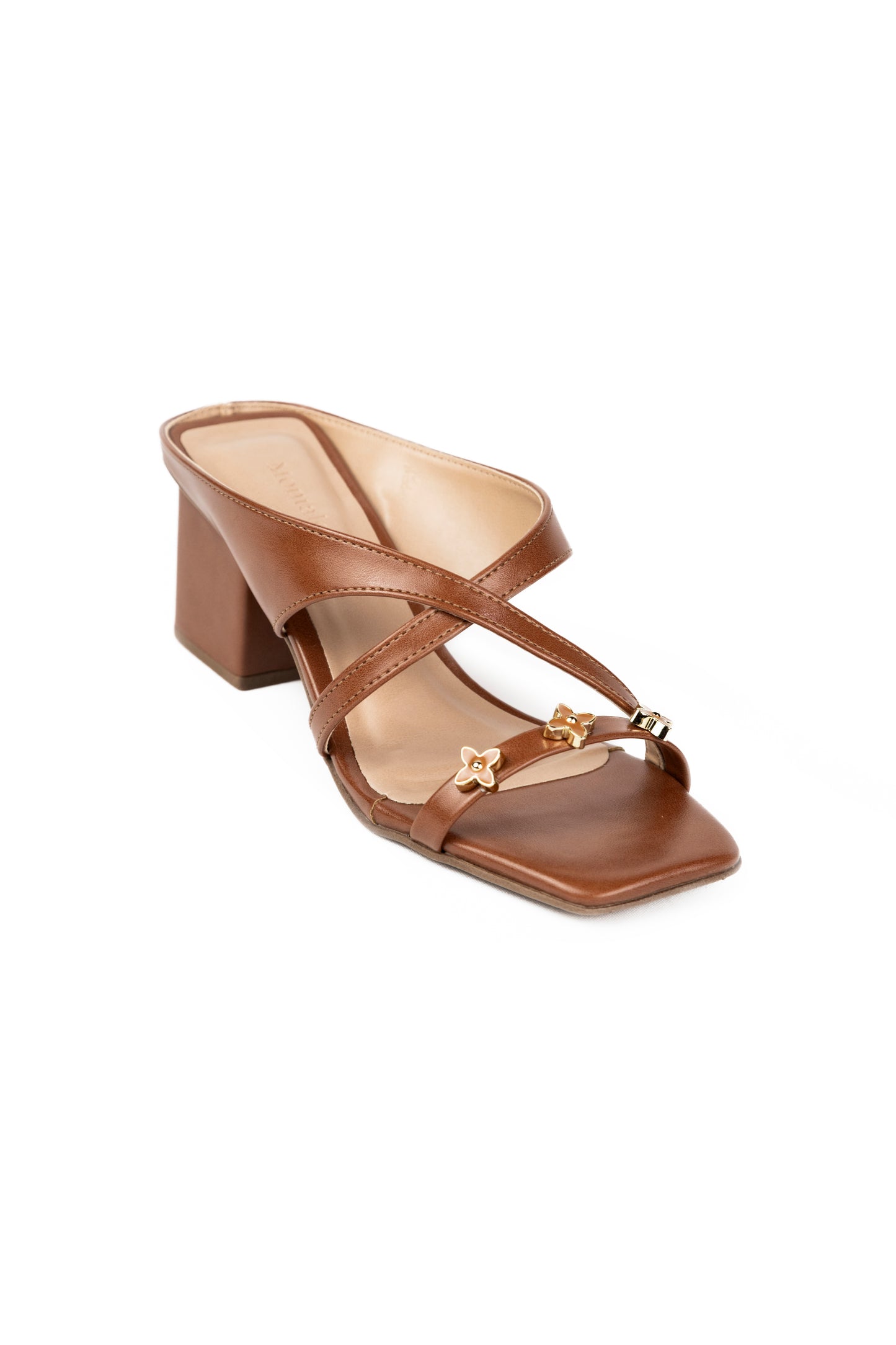 Tamanco Aplicação Flor Caramelo