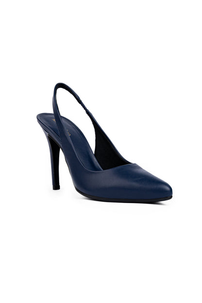 Scarpin Slingback Azul-Marinho