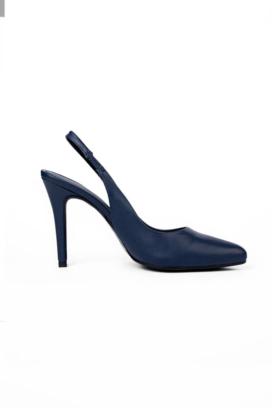Scarpin Slingback Azul-Marinho