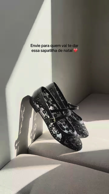 Sapatilha Bailarina Tela Preta
